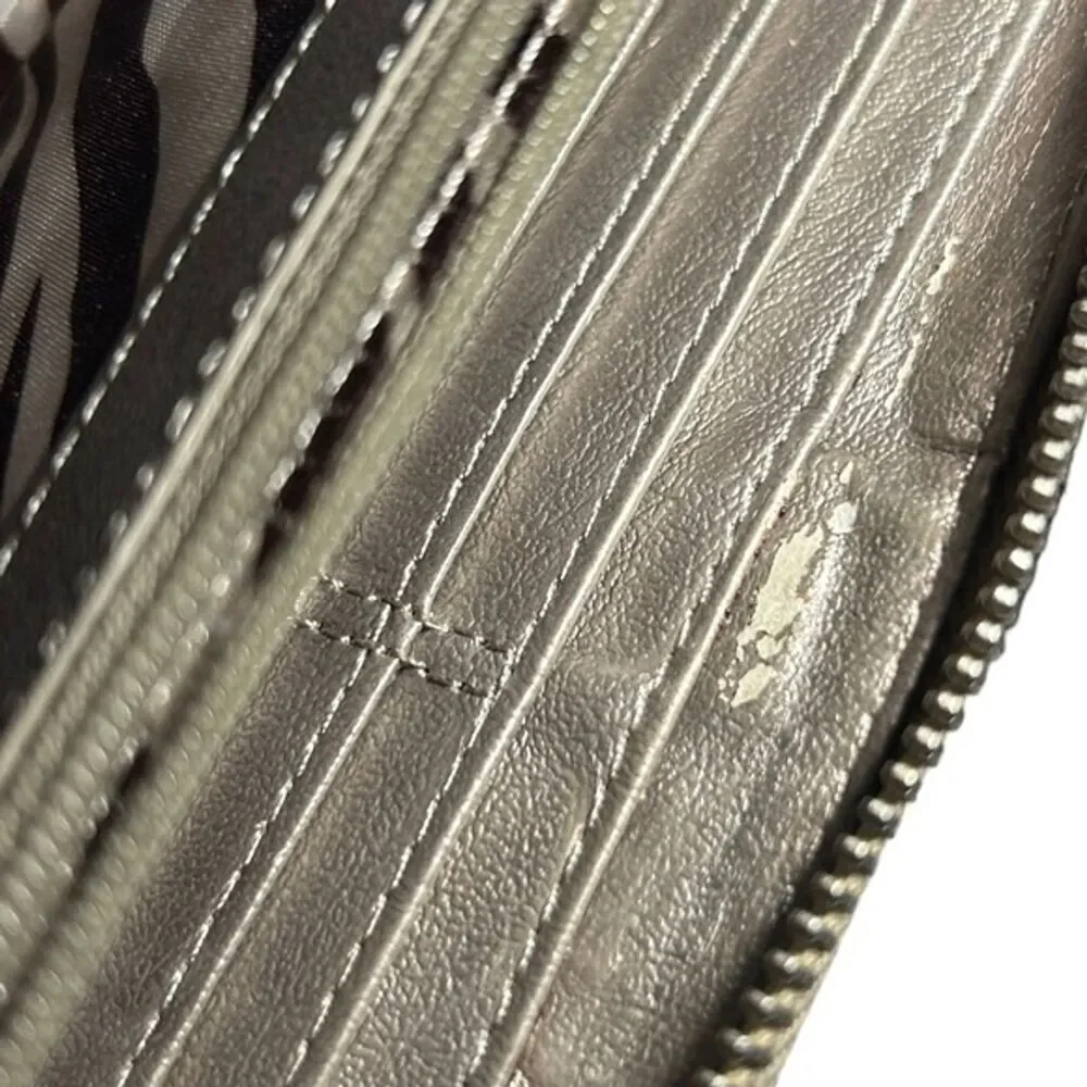 Dana Buchman Tan Croc Faux Leather Large Accordion Ziparound Continental Wallet